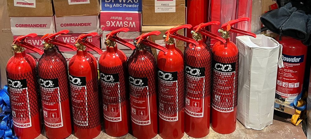 Inspected & Serviced Fire Extinguishers