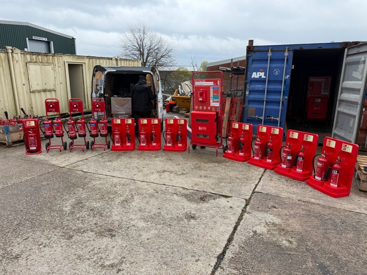 Fire extinguishers, stands and trolleys supplied and commissioned by Velocity Safety