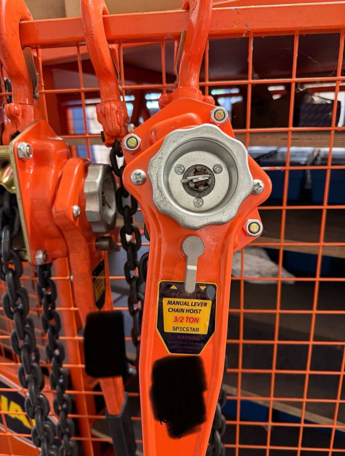 New lifting equipment rejected during examination because of compliance concerns